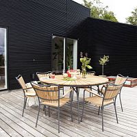 Scandinavian design table Ellenteakaluminum baseround
