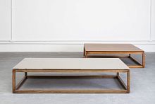 Contemporary coffee table ARQwoodenglasslaminated MDF