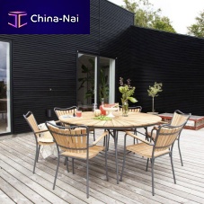 Scandinavian design table Ellenteakaluminum baseround
