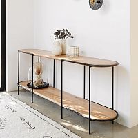 Traditional sideboard table PILLwoodengranitesteel base