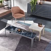 Contemporary coffee table CORNER crystalceramicpainted metal base