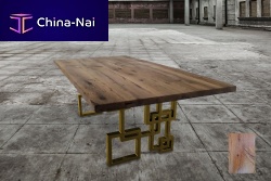 Contemporary dining table WAGNER: 24002woodenlacquered metal basebrass base