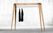 Contemporary clothes rack NAKED solid woodoakwalnut