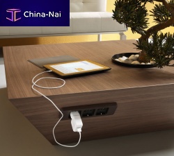 Contemporary coffee table PRISMAwalnutrectangularsquare