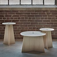 Contemporary side table SWELLwoodenplasticwooden base