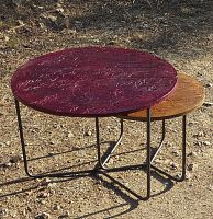 Original design nesting tables EMPREINTES Nfiber-reinforced concretemetal baseround