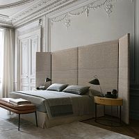 Double bed Dikecontemporaryupholsteredwith upholstered headboard