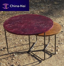Original design nesting tables EMPREINTES Nfiber-reinforced concretemetal baseround