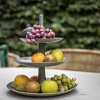 Food display rack BABELL Lfree-standingrecycled plastic2-shelf
