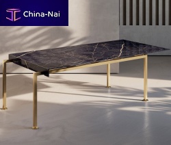 Contemporary table MIKO glassporcelain stonewaresteel base