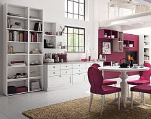 Traditional living room wall unit NEVE E CICLAMINOwoodenwith drawer
