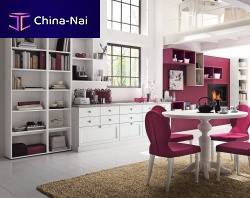 Traditional living room wall unit NEVE E CICLAMINOwoodenwith drawer