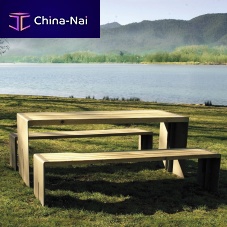 Contemporary picnic table LAFORETpinesteel baserectangular