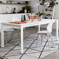 Contemporary table DUCAwood veneertempered glassmetal