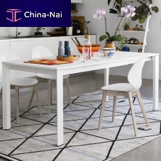 Contemporary table DUCAwood veneertempered glassmetal