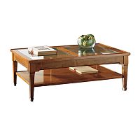 Louis XVI style coffee table ART. 8417cherrywoodglassrectangular