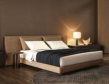 Double bed YUMEcontemporaryupholsteredwith upholstered headboard