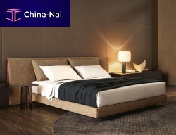 Double bed YUMEcontemporaryupholsteredwith upholstered headboard