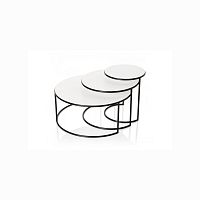 Contemporary nesting tables NAOSlacquered metalmetal baseround