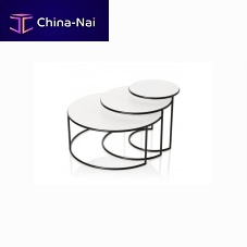 Contemporary nesting tables NAOSlacquered metalmetal baseround