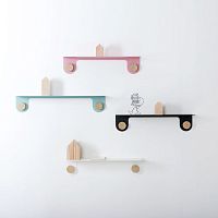 Wall-mounted shelf HOOKcontemporaryoaksteel
