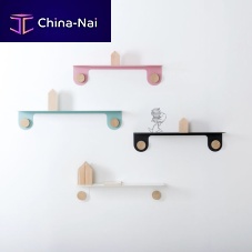 Wall-mounted shelf HOOKcontemporaryoaksteel