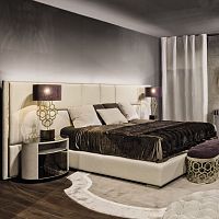 Double bed AMY contemporaryupholsteredwith headboard