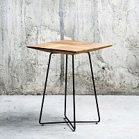 Contemporary side table NUBE metaloakrectangular