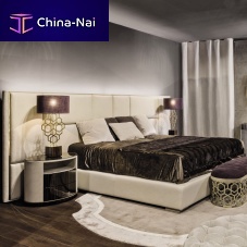 Double bed AMY contemporaryupholsteredwith headboard