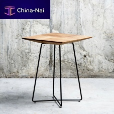 Contemporary side table NUBE metaloakrectangular