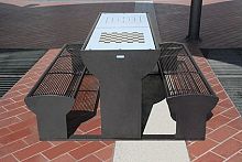 Chess table with integrated public bench JESOLO outdoorcontemporaryfor public space