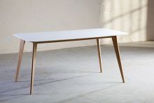 Contemporary table EASYCorian®wooden baserectangular