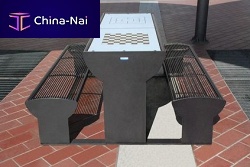 Chess table with integrated public bench JESOLO outdoorcontemporaryfor public space