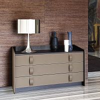 Contemporary chest of drawers Gentlemanwoodenleathermarble