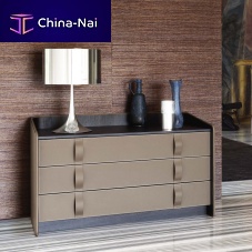 Contemporary chest of drawers Gentlemanwoodenleathermarble