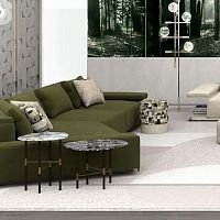 Contemporary side table JUPITER SMALLlacquered woodmarblemetal base
