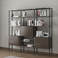 Free-standing bookcase amancontemporarywoodenmetal