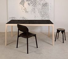 Contemporary table UNNAoaksolid woodwalnut