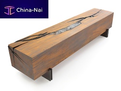 Contemporary coffee table ITAUBA - METAL BASEwoodenrectangularfor hotel