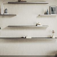 Wall-mounted shelf Orizzontecontemporarywoodenanodized aluminum