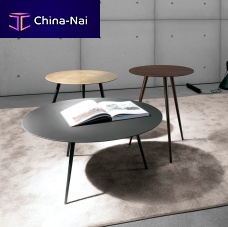 Contemporary coffee table SPILLOwalnutHPLsteel base