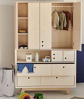 Contemporary wardrobe PEEKABOO plywoodbirchwith swing doors