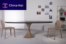 Contemporary table SALISBURY 87INwoodenlacquered woodoval
