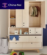 Contemporary wardrobe PEEKABOO plywoodbirchwith swing doors