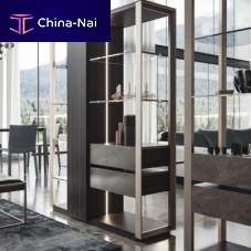 Room divider shelf METROPOLIS contemporarylacquered woodwith drawer