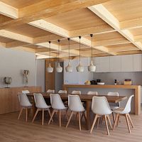 Contemporary table MIMALISMwoodencurved