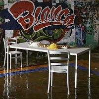 Contemporary table PIETsheet steelaluminum baserectangular