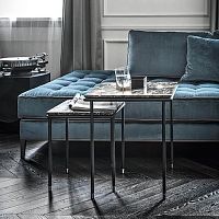 Contemporary nesting tables Square 52/42lacquered MDFmarblealuminum base