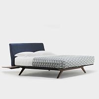 King size bed HEPBURNqueen sizecontemporarywith upholstered headboard
