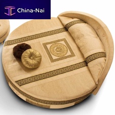 Round bed Lentinidoubletraditionalupholstered